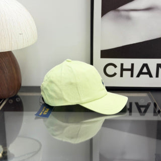 Ralph Lauren Hat Pale Lemon Baseball Cap with Navy Pony Embroidery