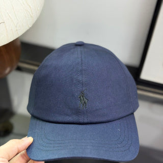 Ralph Lauren Hat Navy Baseball Cap with Tonal Pony Logo and Buckle Strap