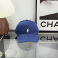 Ralph Lauren Hat Classic Navy Baseball Cap with White Pony Embroidery
