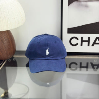 Ralph Lauren Hat Classic Navy Baseball Cap with White Pony Embroidery