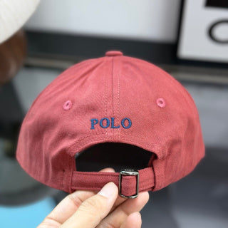 Ralph Lauren Hat Dusty Coral Baseball Cap with Navy Pony Embroidery