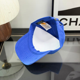 Ralph Lauren Hat Vibrant Blue Baseball Cap with White Pony Embroidery