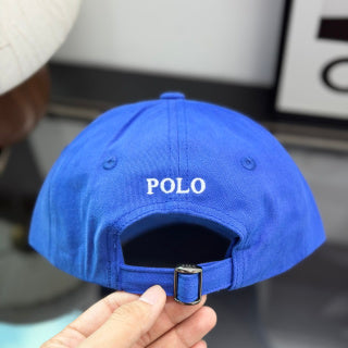 Ralph Lauren Hat Vibrant Blue Baseball Cap with White Pony Embroidery