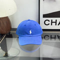 Ralph Lauren Hat Vibrant Blue Baseball Cap with White Pony Embroidery