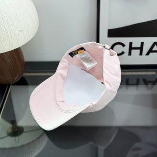 Ralph Lauren Hat Pale Rose Baseball Cap with Blue Pony Embroidery