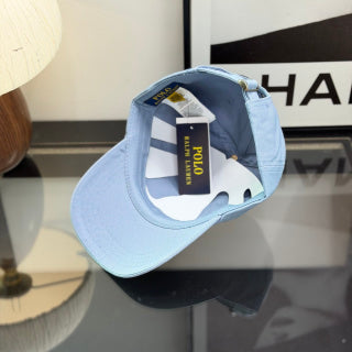 Ralph Lauren Hat Sky Blue Baseball Cap with Navy Pony Embroidery