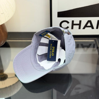 Ralph Lauren Hat Blue Gray Baseball Cap with Pink Pony Embroidery