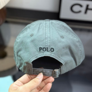 Ralph Lauren Hat Dusty Sage Baseball Cap with Dark Pony Embroidery