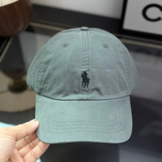 Ralph Lauren Hat Dusty Sage Baseball Cap with Dark Pony Embroidery