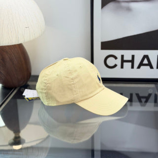Ralph Lauren Hat Butter Yellow Baseball Cap with Navy Pony Embroidery