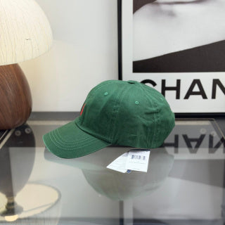 Ralph Lauren Hat Deep Green Baseball Cap with Red Pony Embroidery