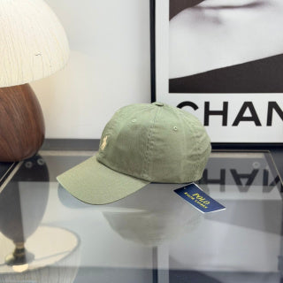 Ralph Lauren Hat Sage Olive Baseball Cap with Beige Pony Embroidery
