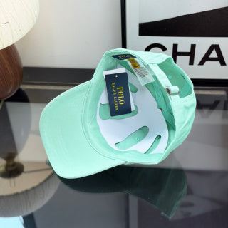 Ralph Lauren Hat Seafoam Green Baseball Cap with Blue Pony Embroidery