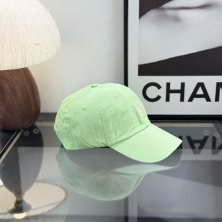 Ralph Lauren Hat Mint Green Baseball Cap with Pale Pink Pony Embroidery