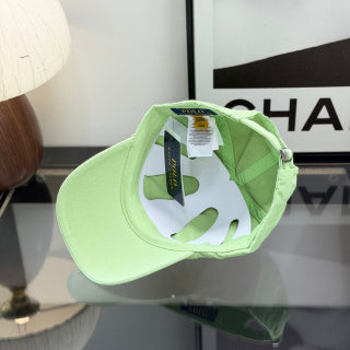 Ralph Lauren Hat Mint Green Baseball Cap with Pale Pink Pony Embroidery