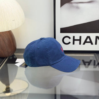 Ralph Lauren Hat Deep Blue Baseball Cap with Red Pony Embroidery
