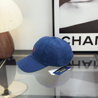 Ralph Lauren Hat Deep Blue Baseball Cap with Red Pony Embroidery