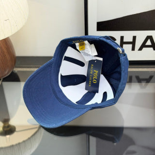Ralph Lauren Hat Deep Blue Baseball Cap with Red Pony Embroidery