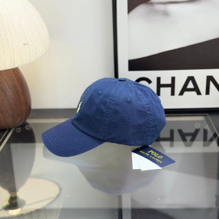 Ralph Lauren Hat Royal Blue Baseball Cap with Yellow Pony Embroidery