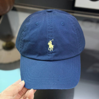 Ralph Lauren Hat Royal Blue Baseball Cap with Yellow Pony Embroidery