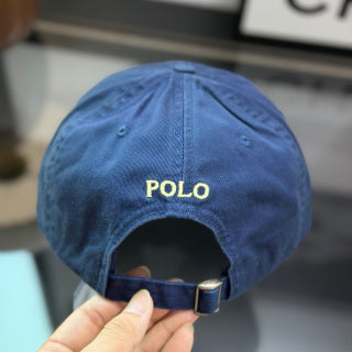Ralph Lauren Hat Royal Blue Baseball Cap with Yellow Pony Embroidery