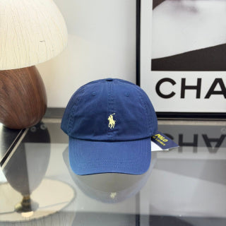 Ralph Lauren Hat Royal Blue Baseball Cap with Yellow Pony Embroidery