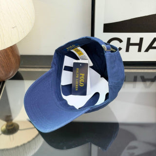 Ralph Lauren Hat Royal Blue Baseball Cap with Yellow Pony Embroidery