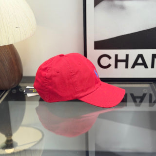 Ralph Lauren Hat True Red Baseball Cap with Royal Blue Pony Embroidery