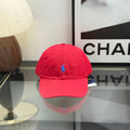 Ralph Lauren Hat True Red Baseball Cap with Royal Blue Pony Embroidery