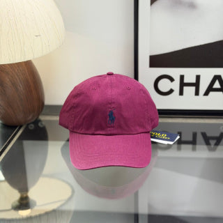 Ralph Lauren Hat Wine Berry Baseball Cap with Navy Pony Embroidery