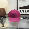 Ralph Lauren Hat Wine Berry Baseball Cap with Navy Pony Embroidery