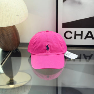 Ralph Lauren Hat Vivid Fuchsia Baseball Cap with Navy Pony Embroidery