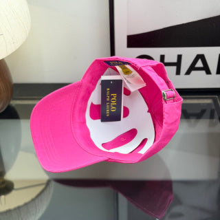 Ralph Lauren Hat Vivid Fuchsia Baseball Cap with Navy Pony Embroidery