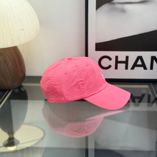Ralph Lauren Hat Hot Pink Side-View Baseball Cap with Blue Pony Embroidery