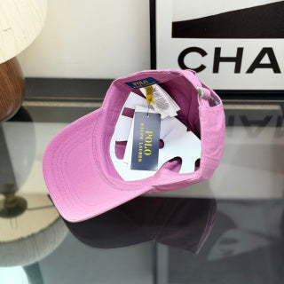Ralph Lauren Hat Rose Pink Baseball Cap with Light Blue Pony Embroidery