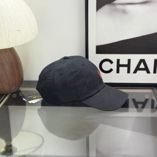Ralph Lauren Hat Black Baseball Cap with Red Pony Embroidery