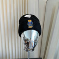 Ralph Lauren Hat Black Ribbed Knit Beanie with Front Polo Bear Patch