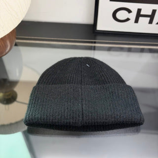 Ralph Lauren Hat Black Ribbed Knit Beanie with White Pony Embroidery