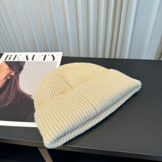 Ralph Lauren Hat Oatmeal Ribbed-Knit Black Pony Beanie