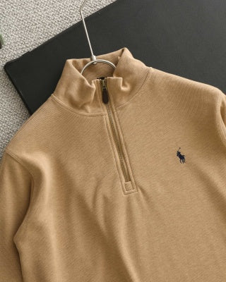 Ralph Lauren Sweatshirt Half-Zip Mock Neck Cotton Pullover