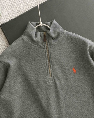 Ralph Lauren Sweatshirt Half-Zip Mock Neck Cotton Pullover