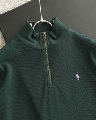 Ralph Lauren Sweatshirt Half-Zip Mock Neck Cotton Pullover