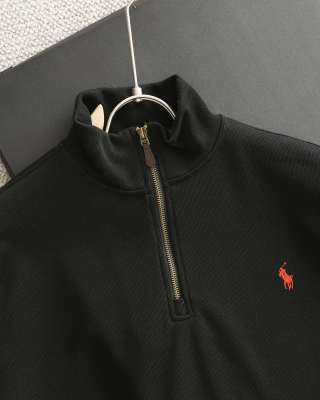 Ralph Lauren Sweatshirt Half-Zip Mock Neck Cotton Pullover