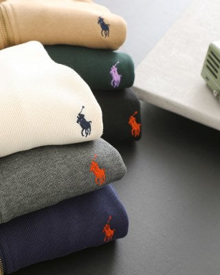 Ralph Lauren Sweatshirt Pony Embroidered Quarter-Zip Stand Collar Pullover