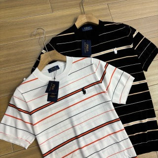Ralph Lauren T-shirt Striped Knit Short Sleeve Collared Tee
