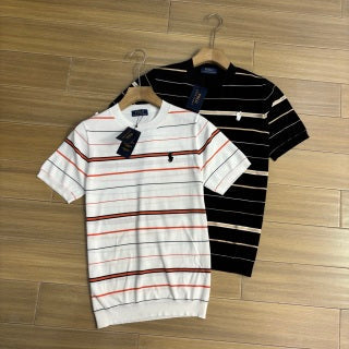Ralph Lauren T-shirt Striped Knit Short Sleeve Collared Tee