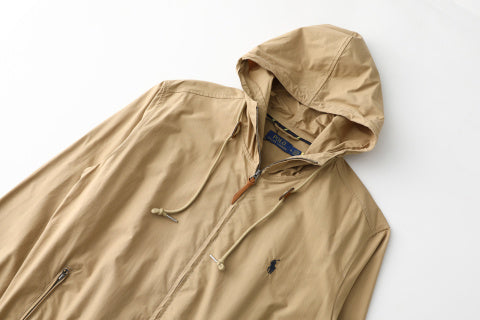Ralph Lauren Outerwear Cotton Drawstring Hood Zip Jacket