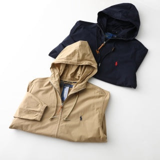 Ralph Lauren Outerwear Cotton Drawstring Hood Zip Jacket