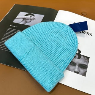 Ralph Lauren Hat Aqua Blue Black Pony Ribbed Cuff Beanie