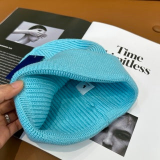 Ralph Lauren Hat Aqua Blue Black Pony Ribbed Cuff Beanie